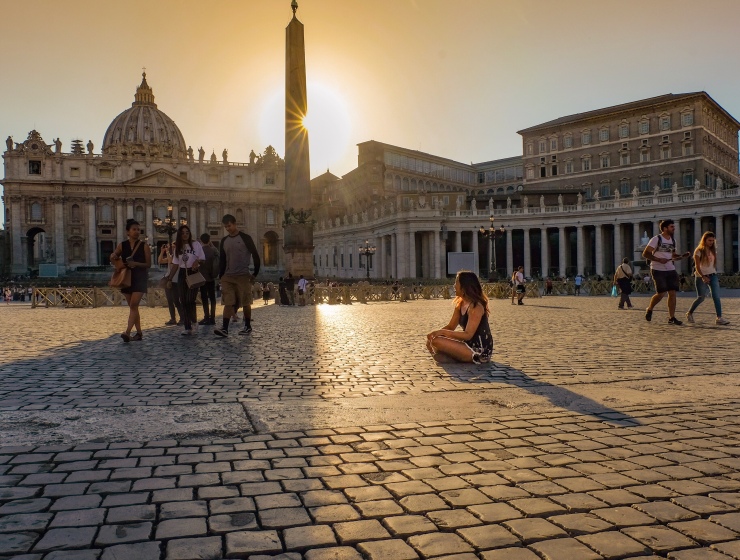 Sun setting in Vatican City 